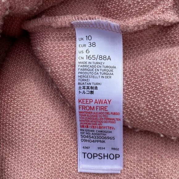 Topshop Borg Pink Sherpa Quarter Zip Jacket/Pullover w/Red Heart Size 6. EUC! - Picture 6 of 8